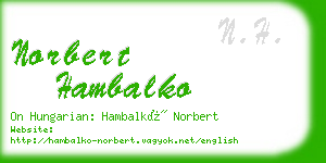 norbert hambalko business card